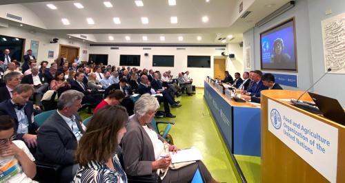 A room full of attendees for the release of the Methane emissions in livestock and rice systems report